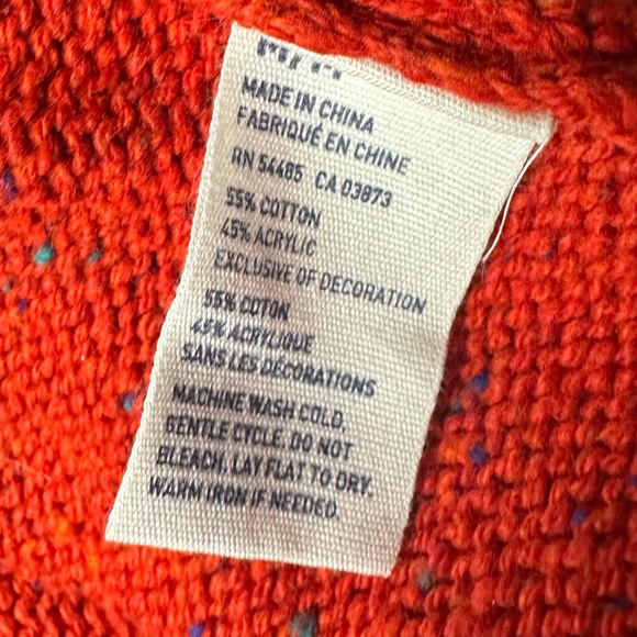 American Eagle Men’s M Outfitters Pullover Sweater Orange Fleck Elbow Patches - Picture 8 of 10